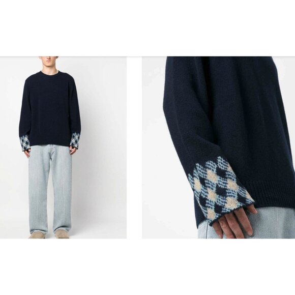 Etro Milano Herren wool Sweater Pullover sz 2XL color Navy NWT mspr $698 Italy - Picture 1 of 12